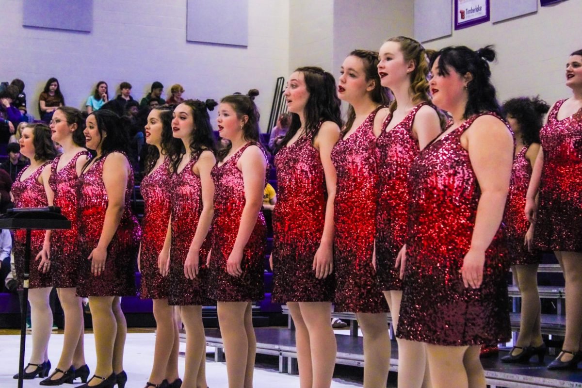 Hickmans Harmonix performs at the Courtwarming Assembly on Feb. 29. Picture taken by Cresset staff member Reese Smith.
