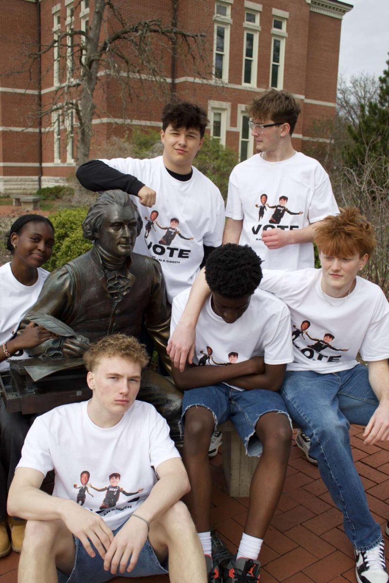 Student government president Abdulrahmon Adekunle (11) and vice president Jackson Gooch (11) pose during their campaign. Photo courtesy of Abdulrahmon.